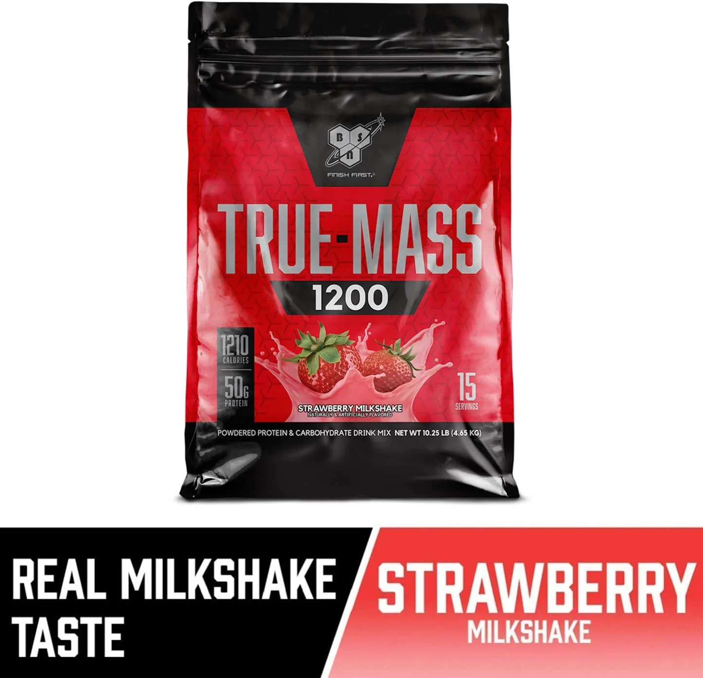 Truemass 1200 Strawberry 10.25Lb Whey Protein - Image 2