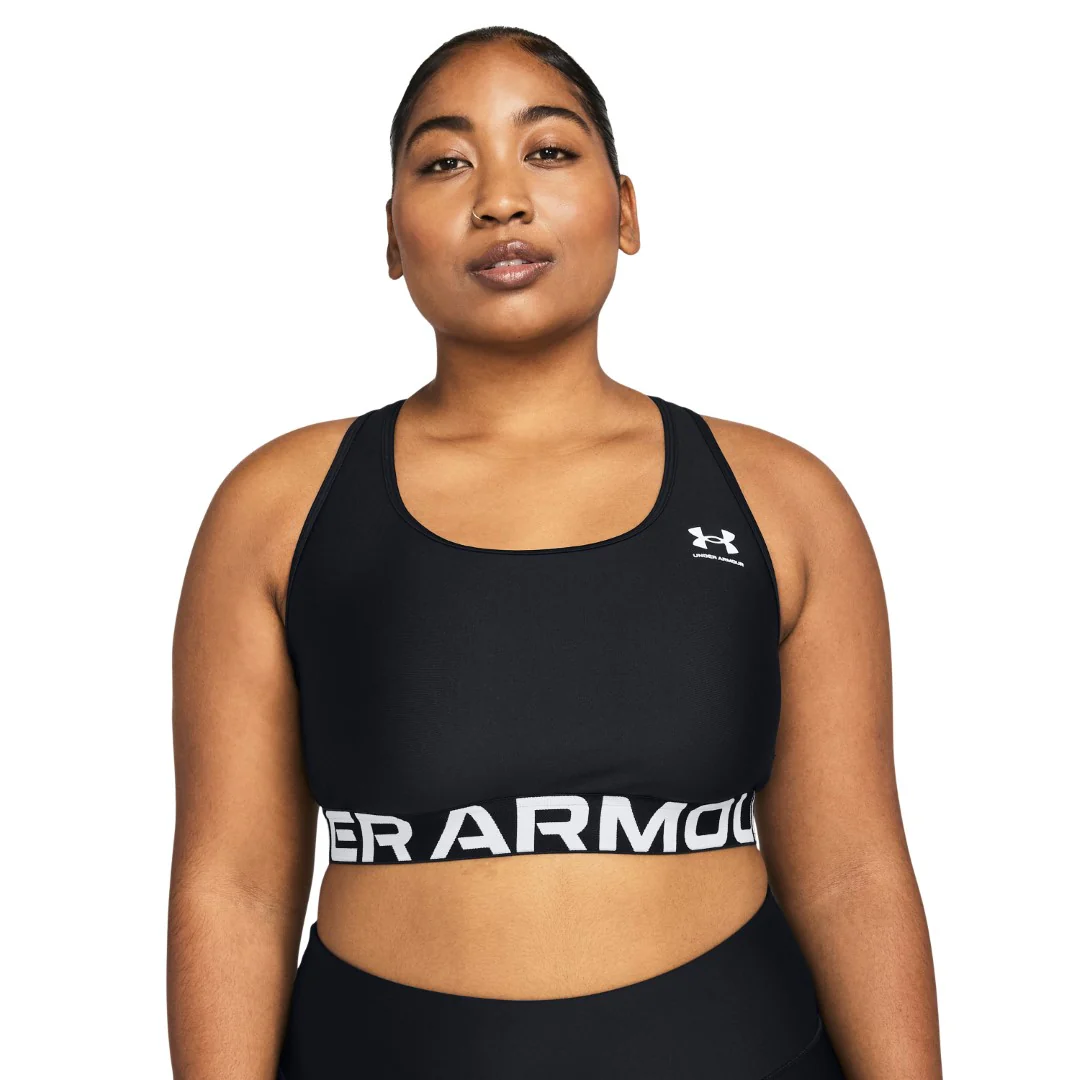 HeatGear® Armour Mid Branded Sports Bra - Image 3