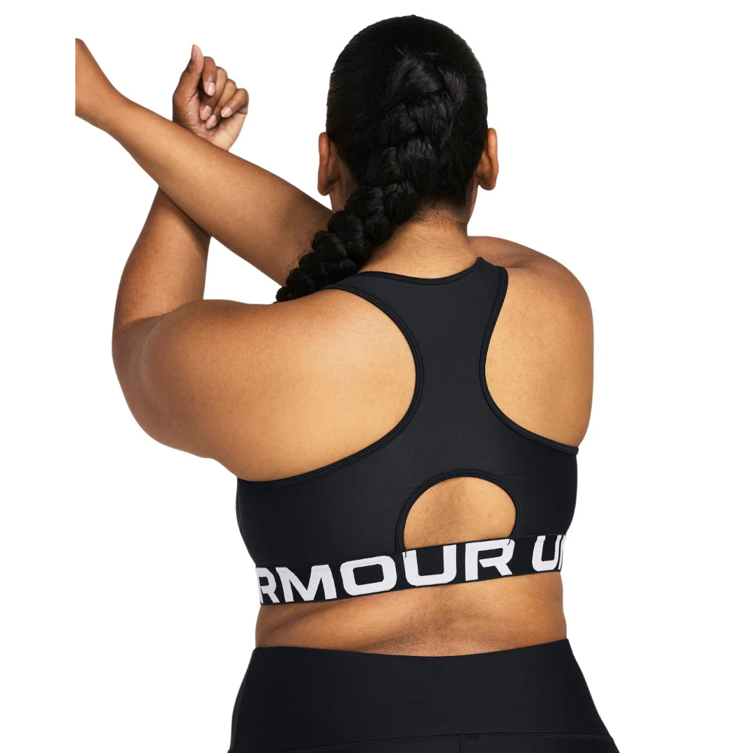 HeatGear® Armour Mid Branded Sports Bra - Image 4