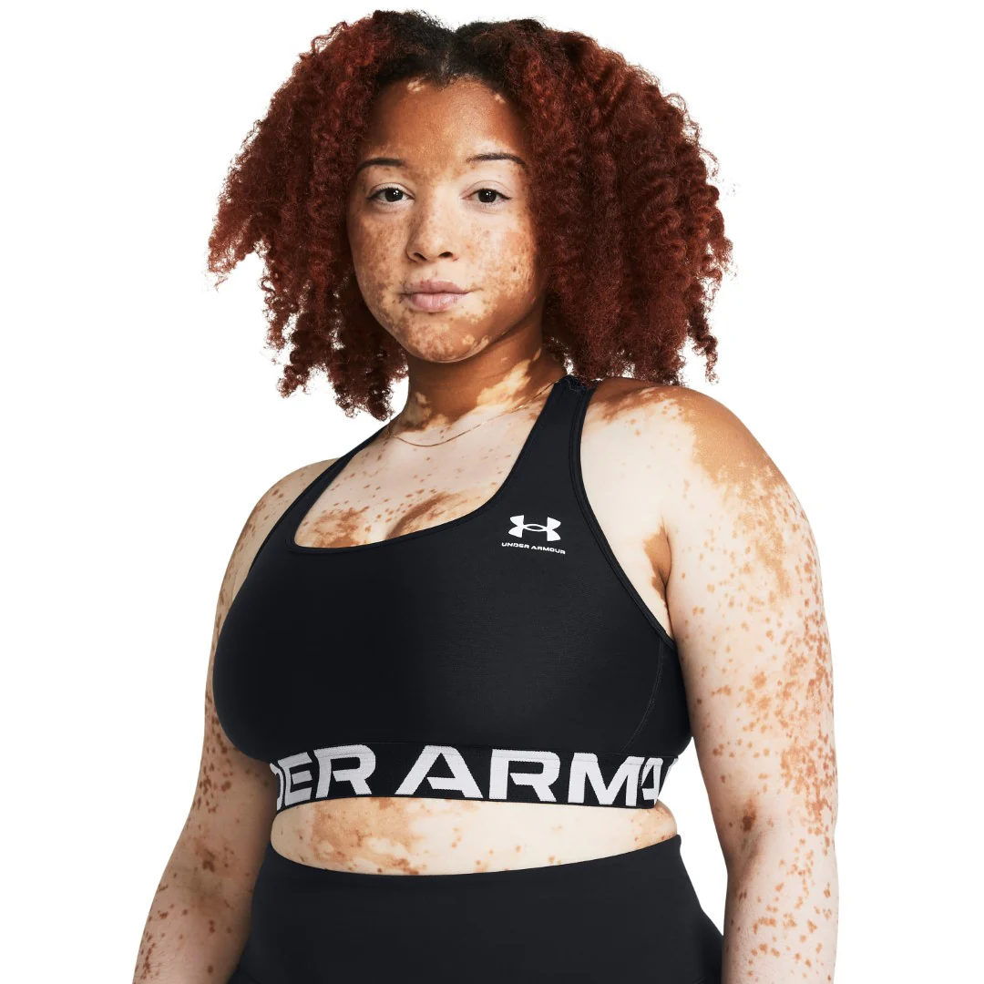 HeatGear® Armour Mid Branded Sports Bra - Image 7