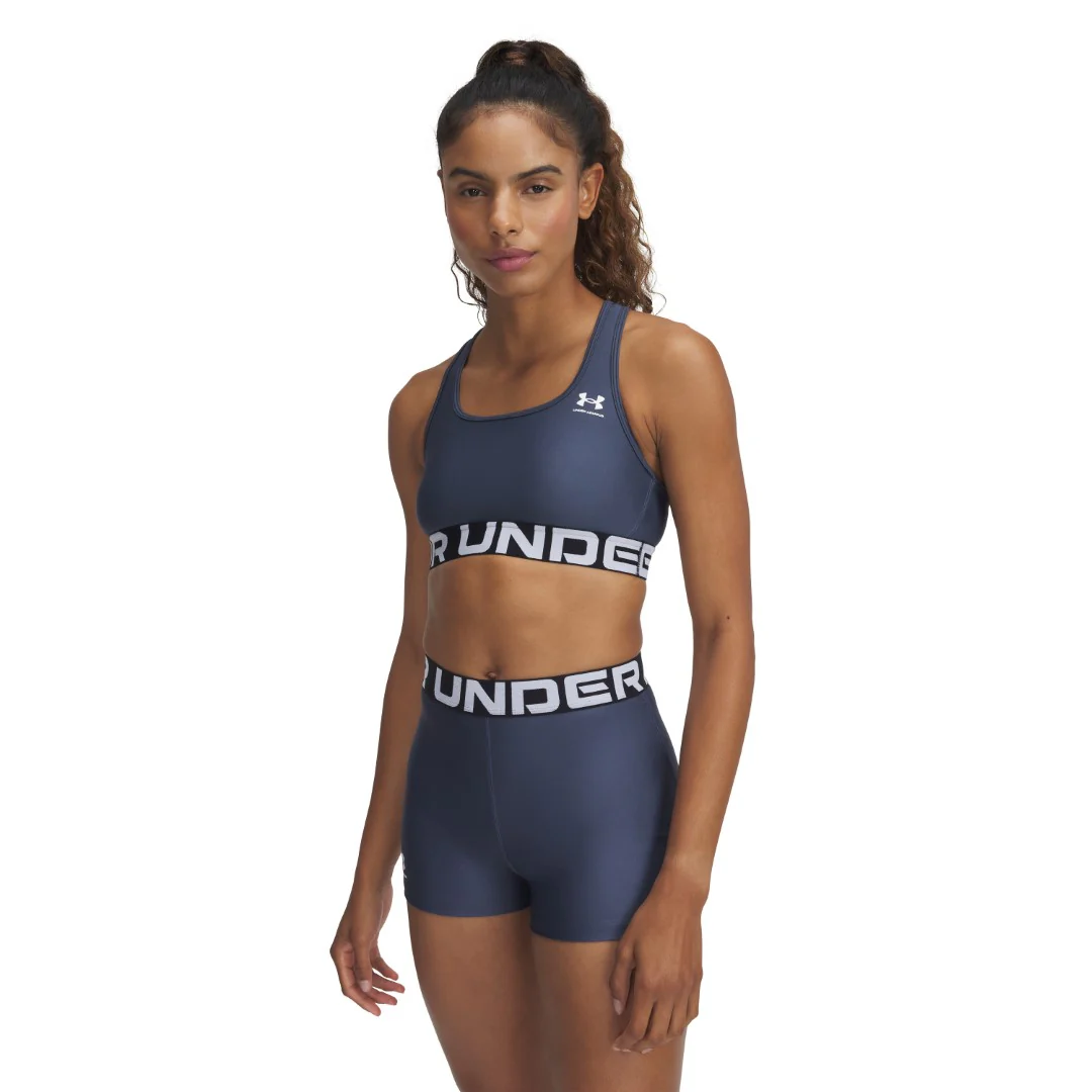 HeatGear® Armour Mid Branded Sports Bra - Image 5