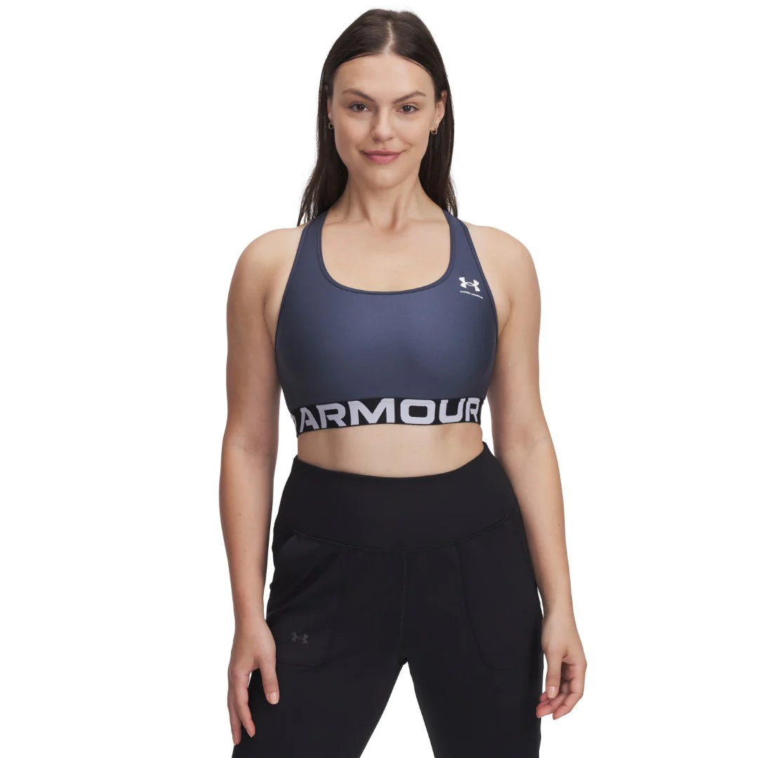 HeatGear® Armour Mid Branded Sports Bra - Image 6