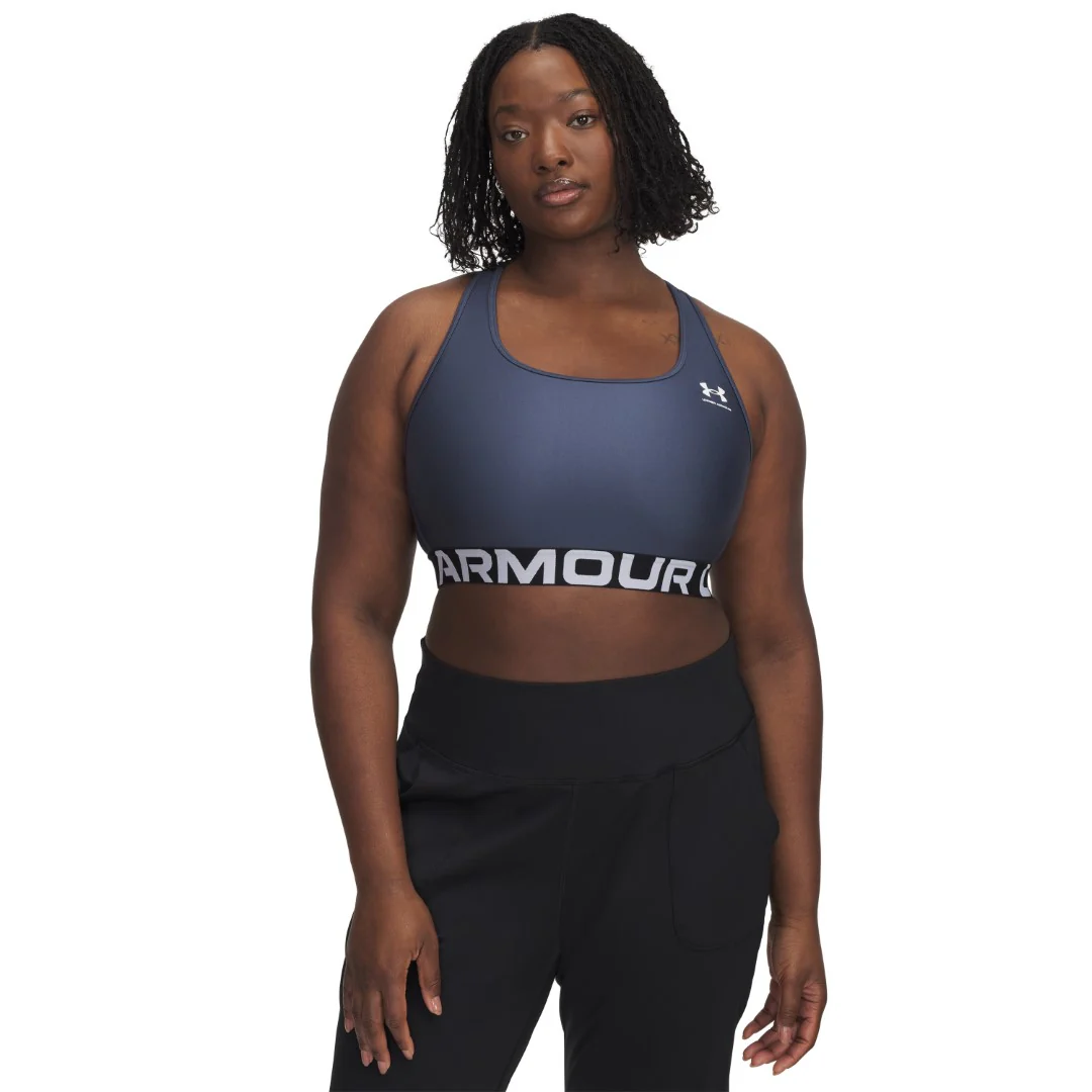 HeatGear® Armour Mid Branded Sports Bra - Image 9