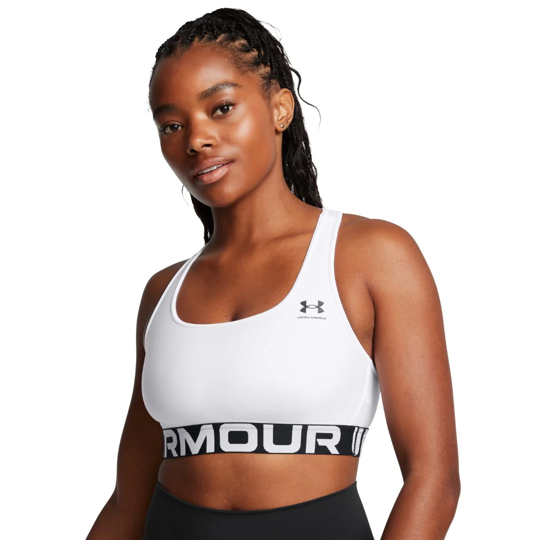 HeatGear® Armour Mid Branded Sports Bra - Image 3