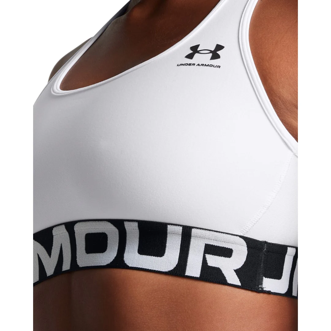 HeatGear® Armour Mid Branded Sports Bra - Image 5