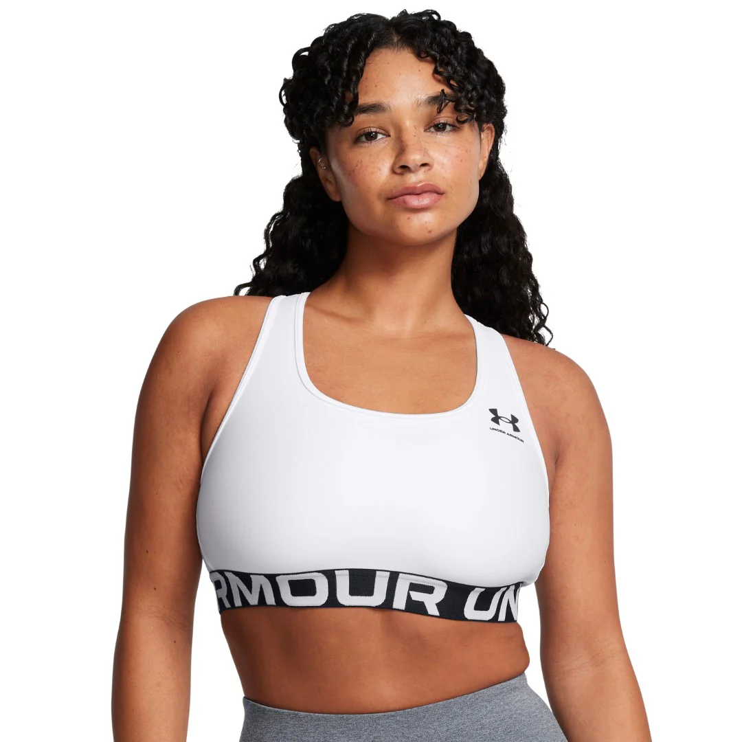 HeatGear® Armour Mid Branded Sports Bra - Image 7