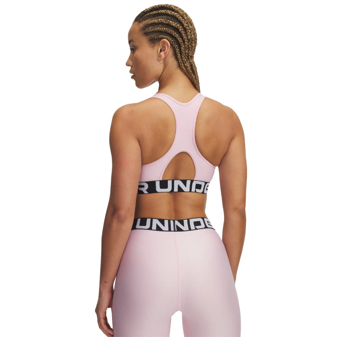 HeatGear® Armour Mid Branded Sports Bra - Image 2