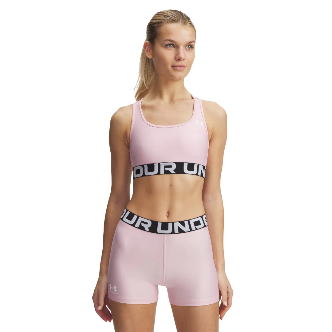 HeatGear® Armour Mid Branded Sports Bra - Image 3