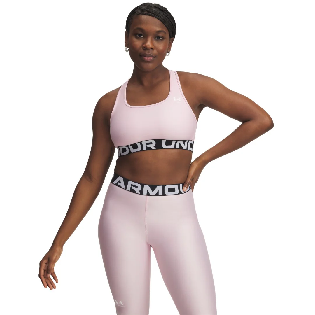 HeatGear® Armour Mid Branded Sports Bra - Image 5