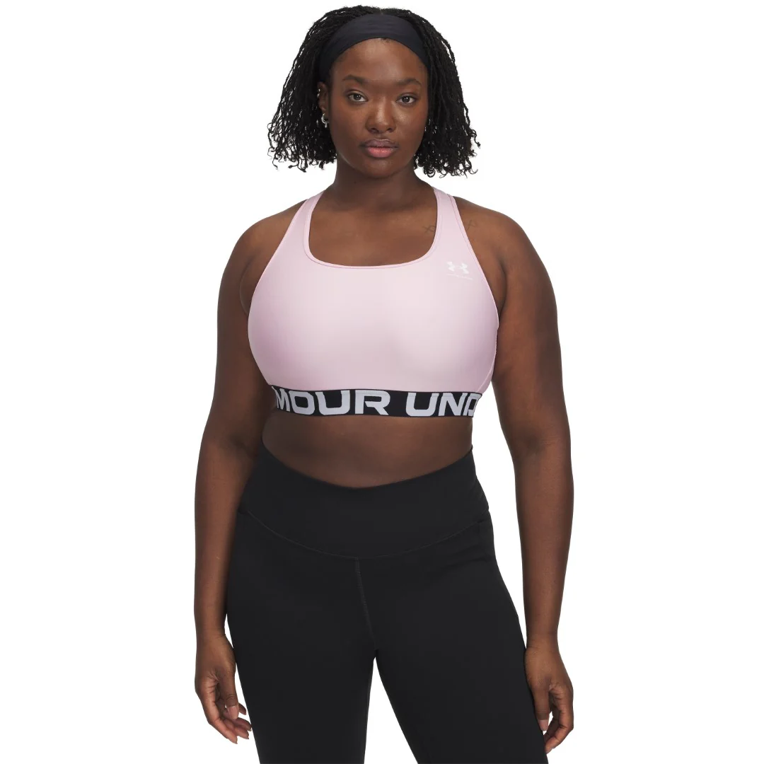 HeatGear® Armour Mid Branded Sports Bra - Image 7