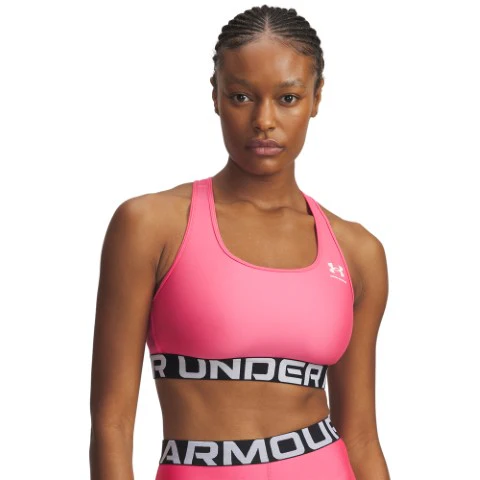 UA HeatGear Mid Branded Sports Bra - Image 7