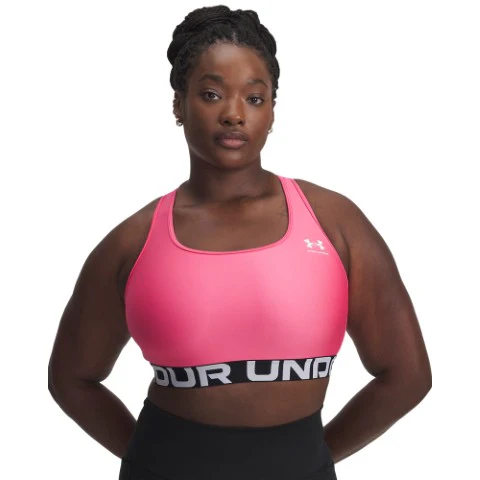UA HeatGear Mid Branded Sports Bra - Image 9