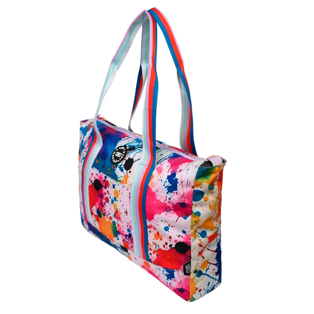 Blue Tie Dye & Splashing Paint Tote Bag - Image 3