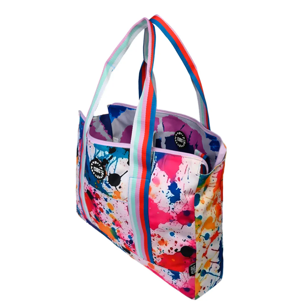 Blue Tie Dye & Splashing Paint Tote Bag - Image 4