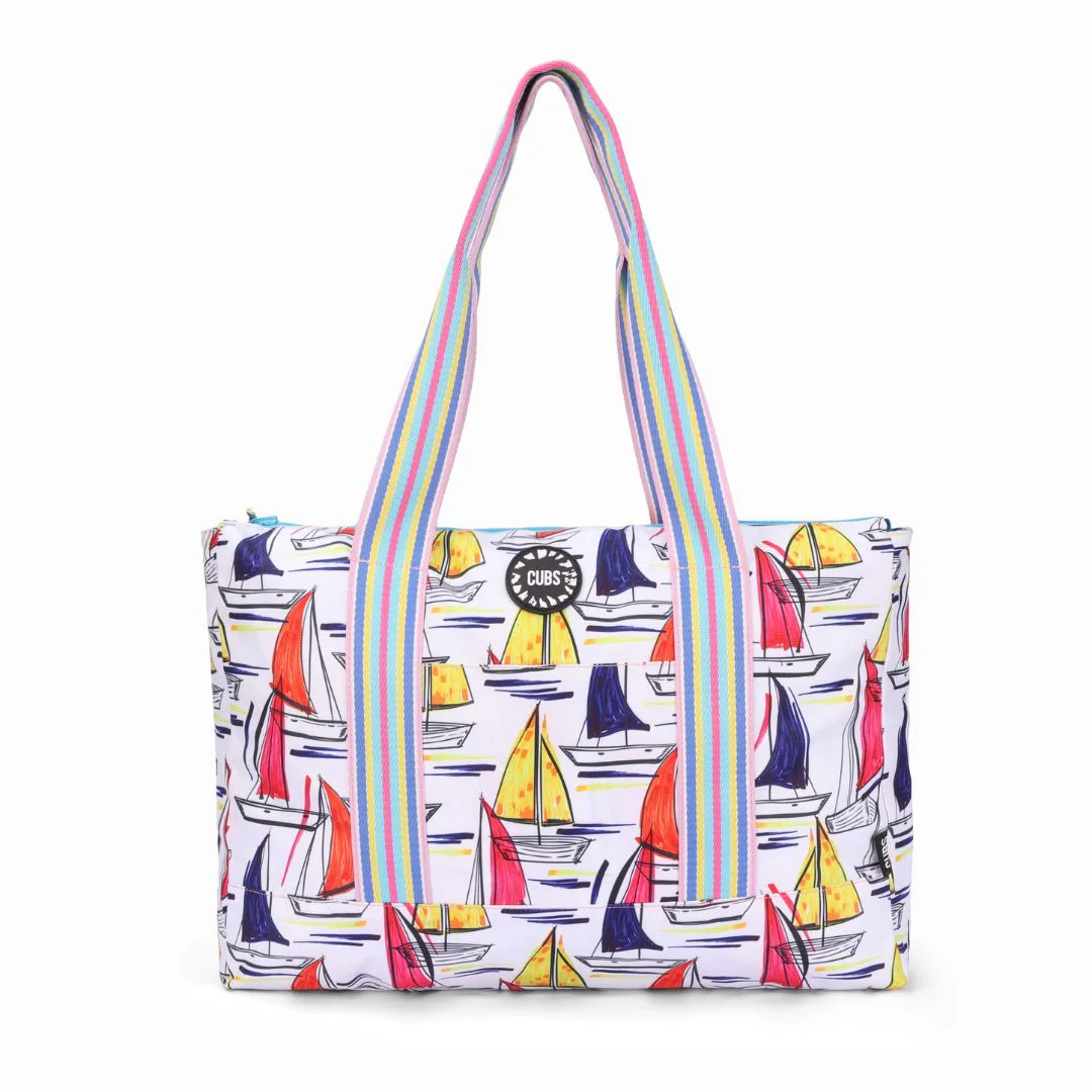 Ships and Flowers Double Face Tote Bag 19 L - Image 2