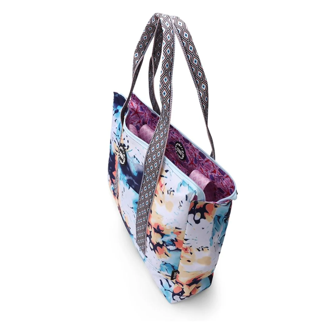 Bluish Tie Dye and Pinky Stars Double Face Tote Bag 19 L - Image 4