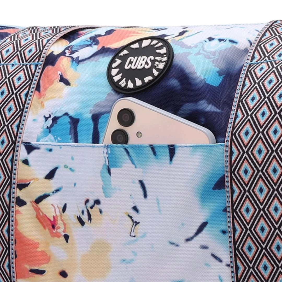 Bluish Tie Dye and Pinky Stars Double Face Tote Bag 19 L - Image 5