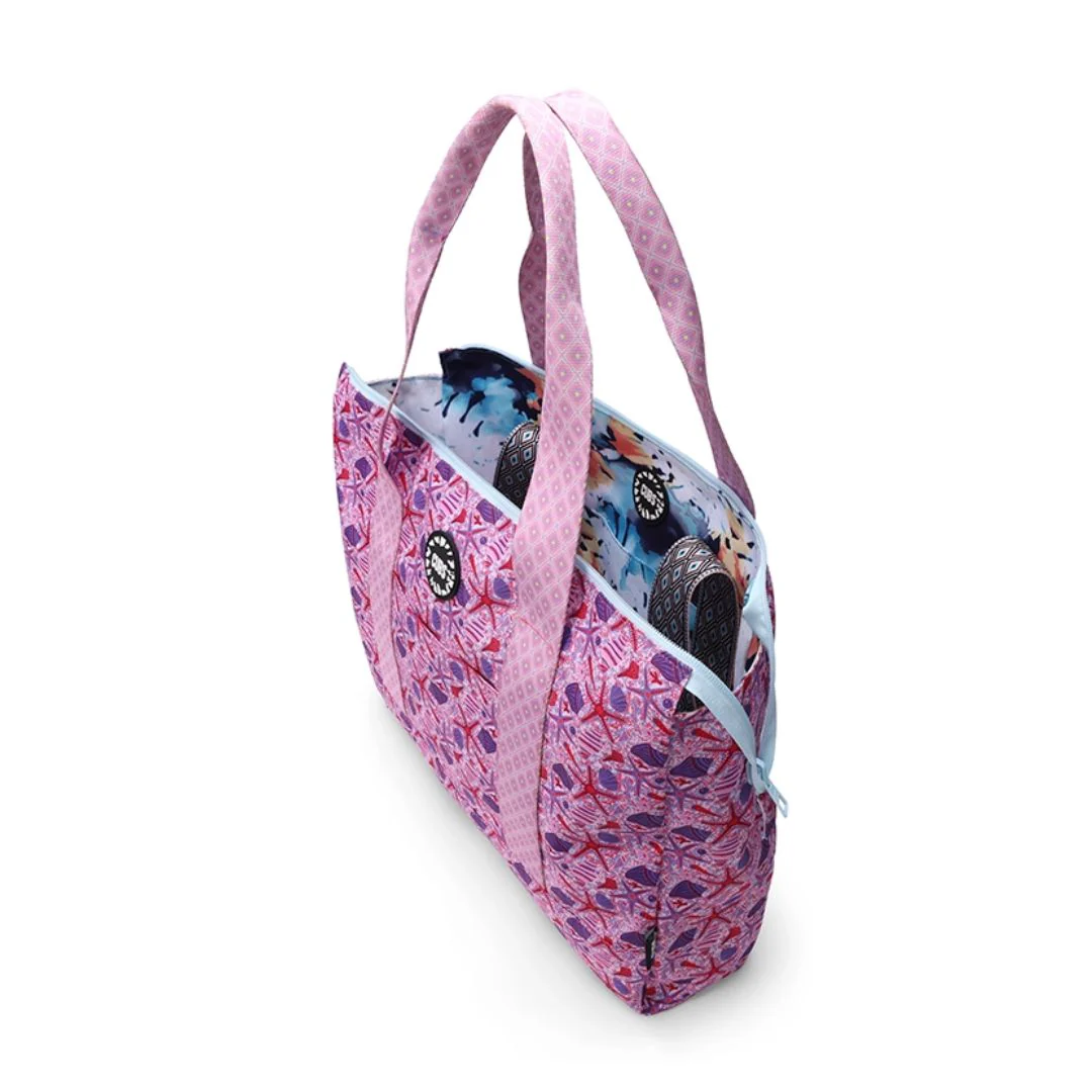 Bluish Tie Dye and Pinky Stars Double Face Tote Bag 19 L - Image 6