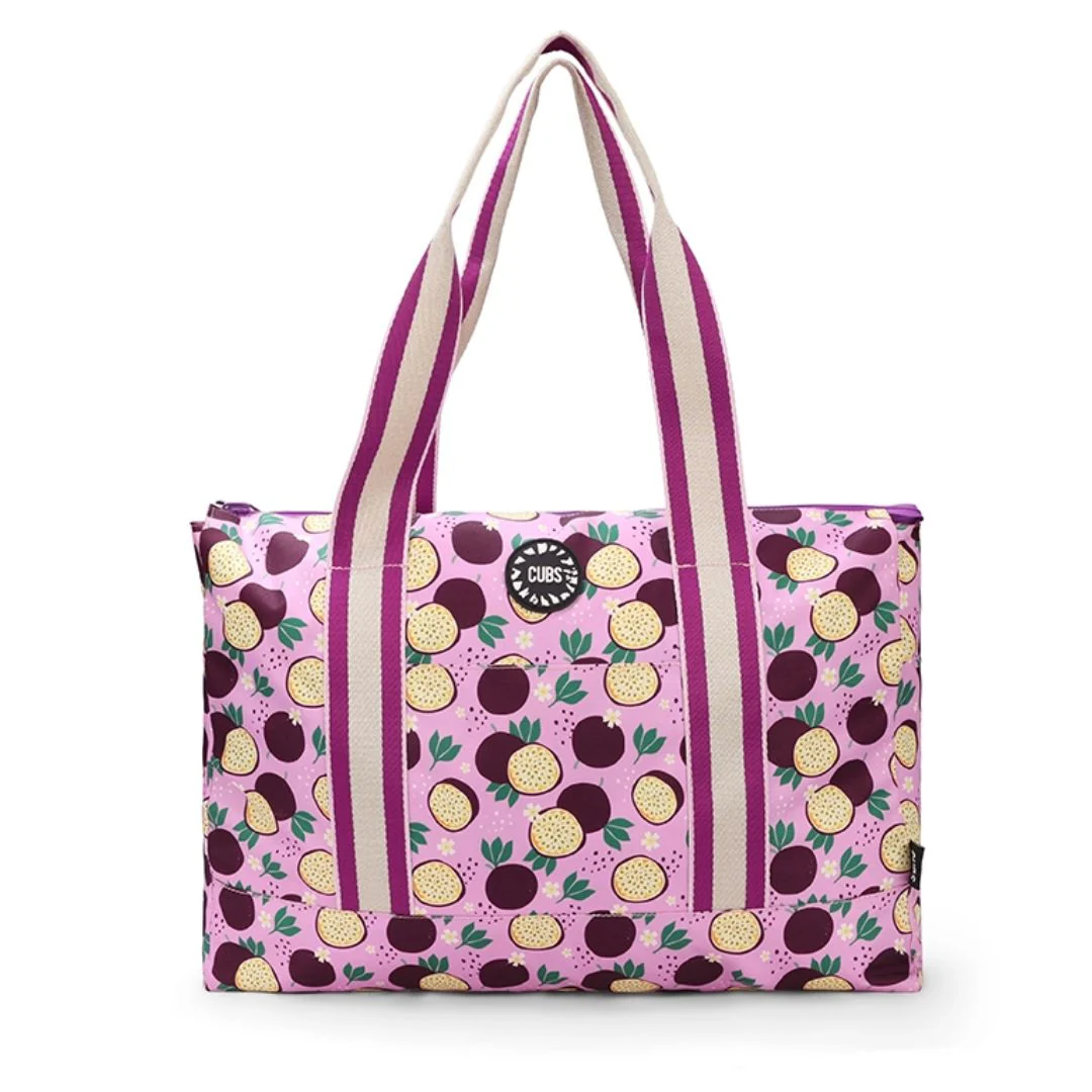 Passion Fruits and Purple Tie Dye Double Face Tote Bag 19 L