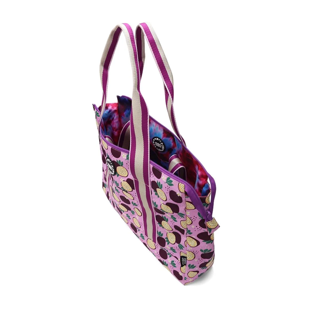 Passion Fruits and Purple Tie Dye Double Face Tote Bag 19 L - Image 5