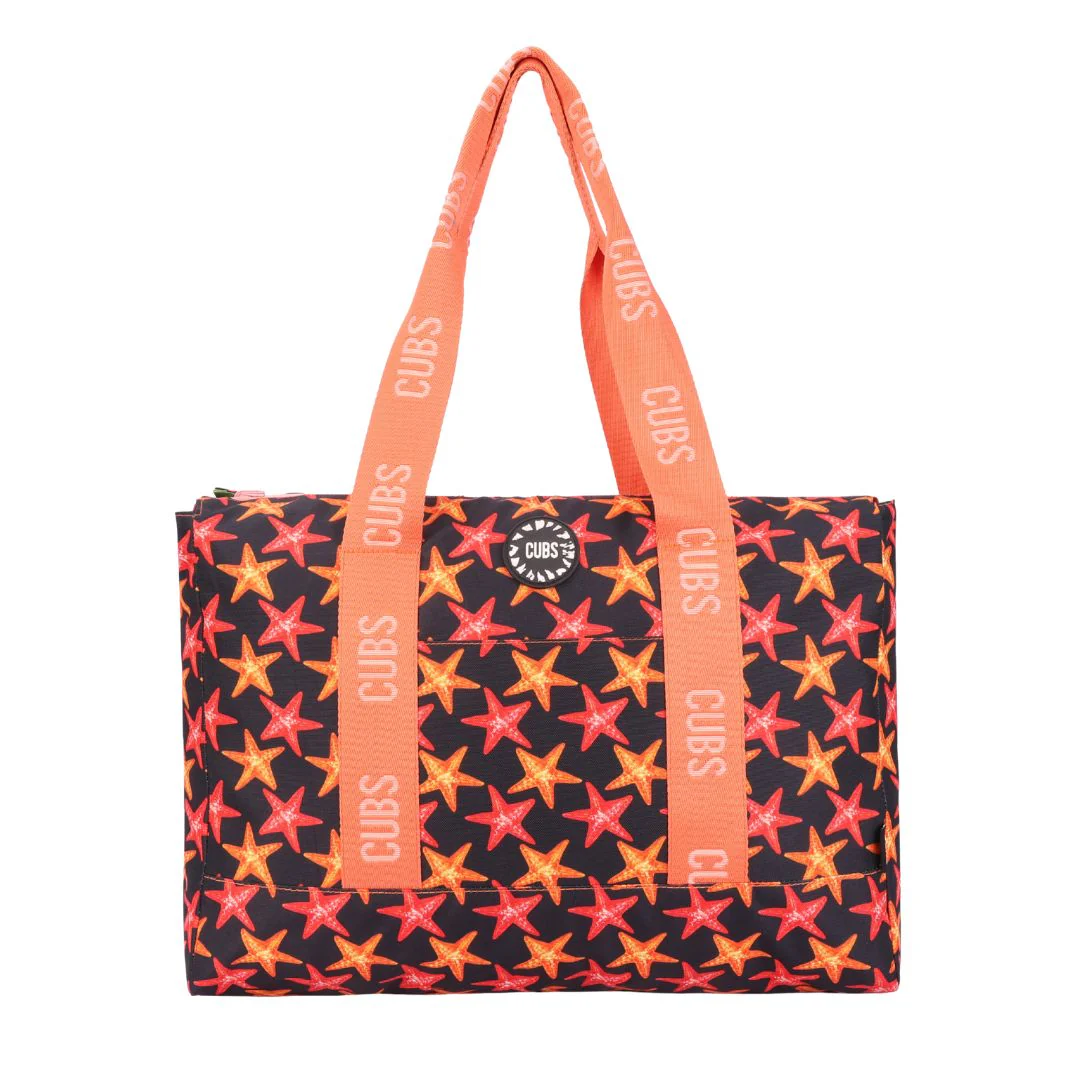 Tie Dye and Black Stars Double Face Tote Bag 19 L - Image 2