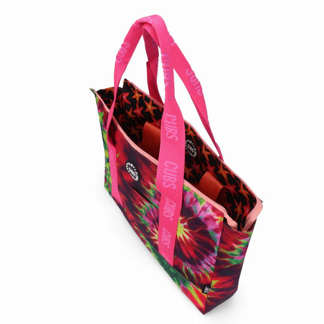 Tie Dye and Black Stars Double Face Tote Bag 19 L - Image 3