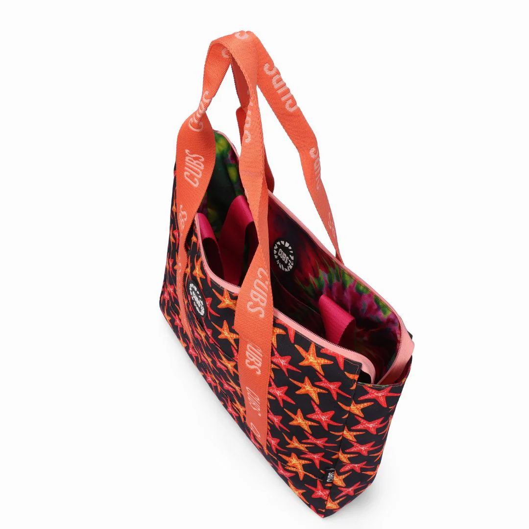 Tie Dye and Black Stars Double Face Tote Bag 19 L - Image 6