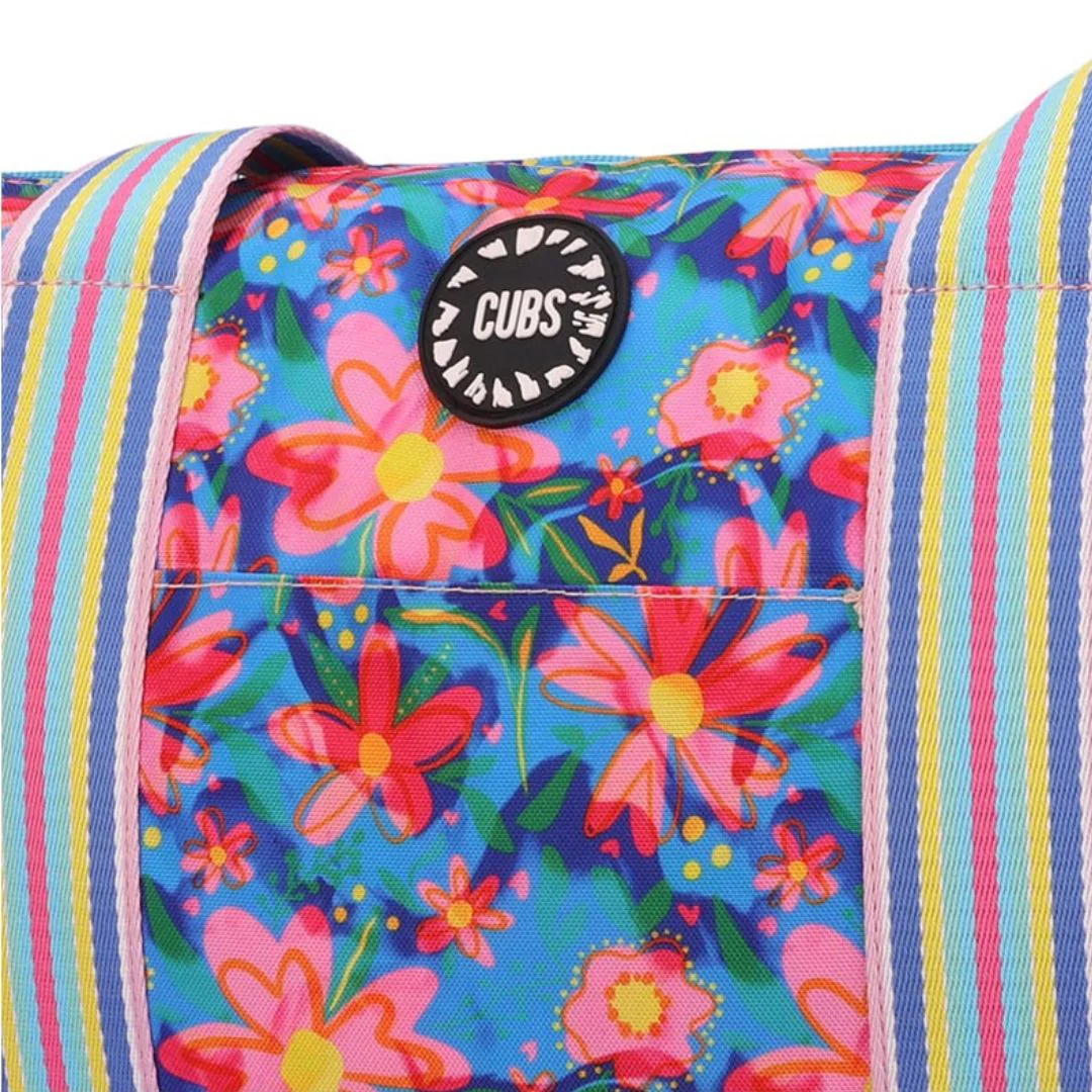 Bluish Flowers and Watermelon Ice-Cream Double Face Tote Bag 19 L - Image 3