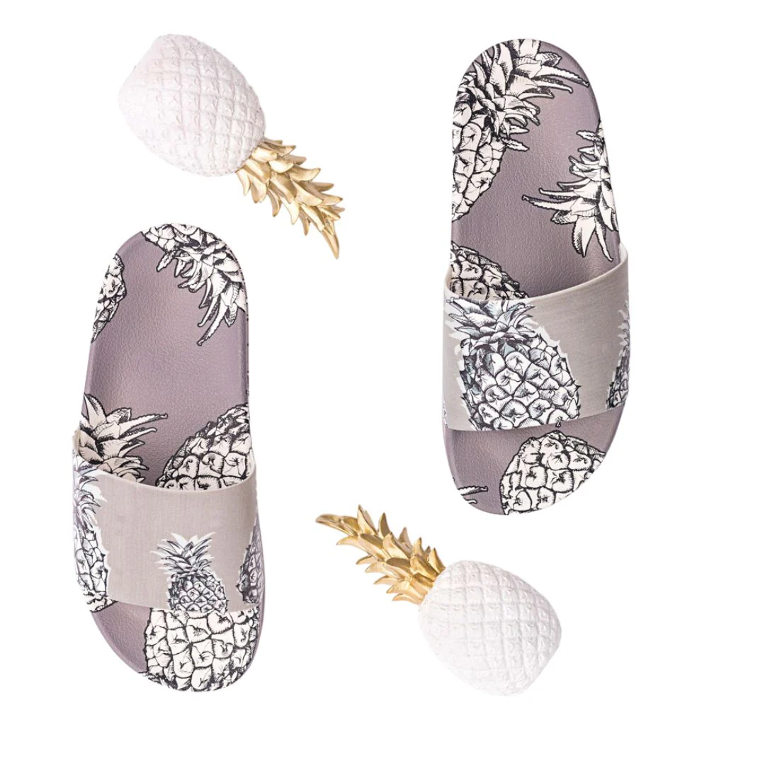 Grey Pineapple Slides - Image 2