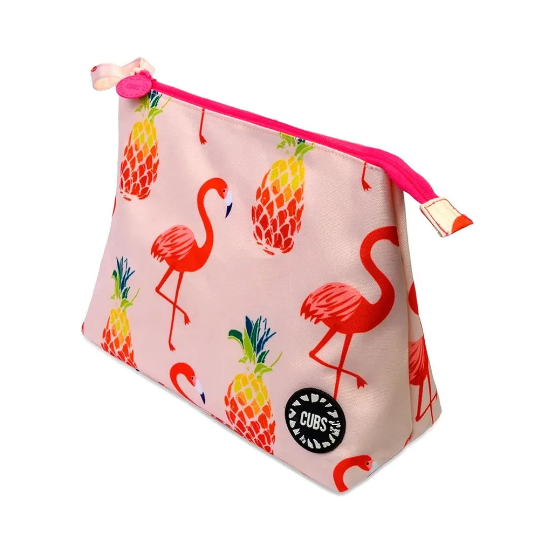 Peachy Flamingos Large Pouch - Image 2