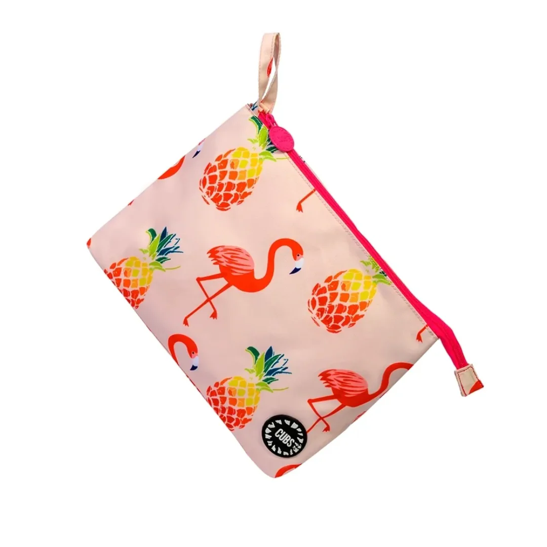 Peachy Flamingos Large Pouch - Image 3