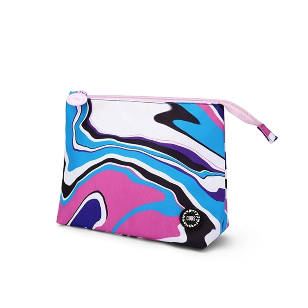 Pink and Turquoise Swirls Medium Pouch - Image 2