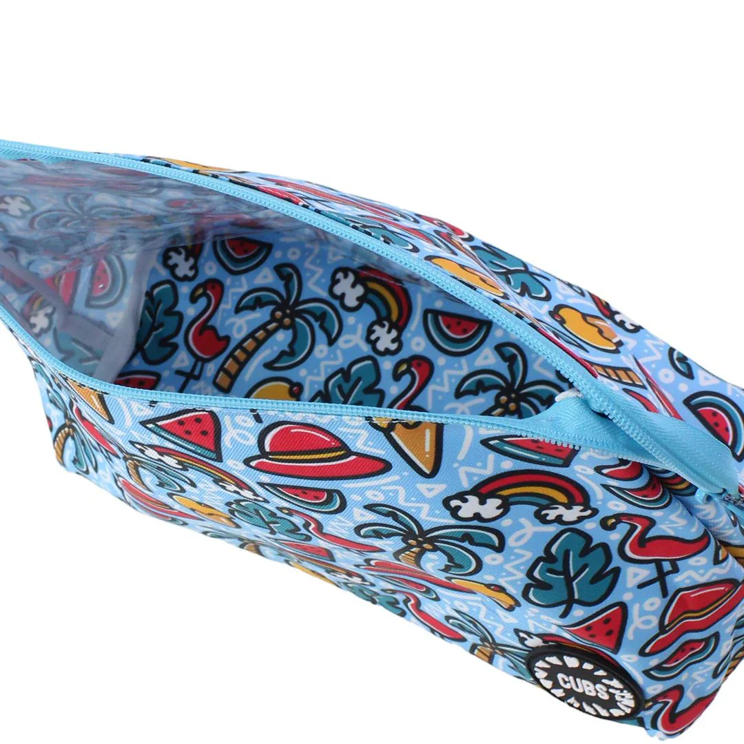 Baby Blue Flamingos Large Pouches - Image 3