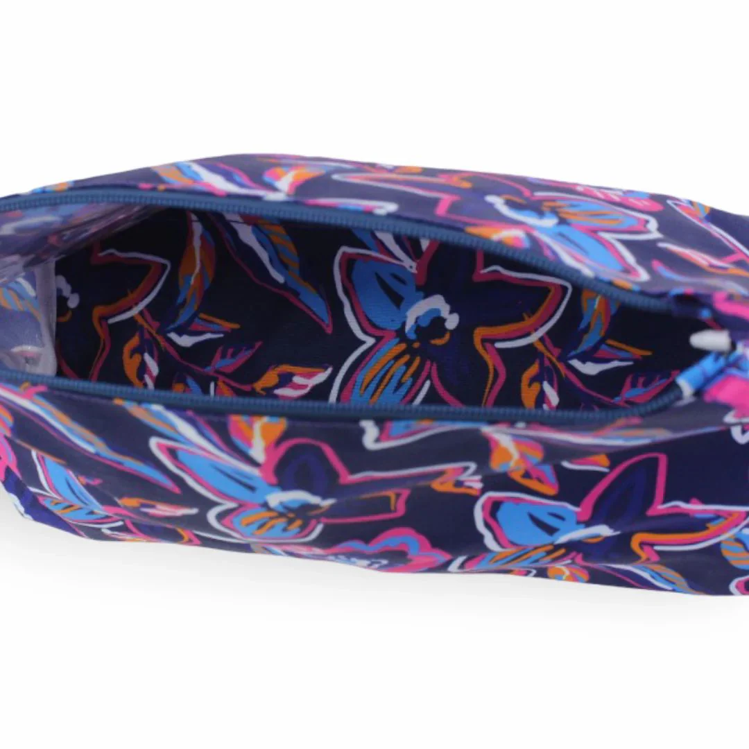 Navy Flowers Large Pouches - Image 3