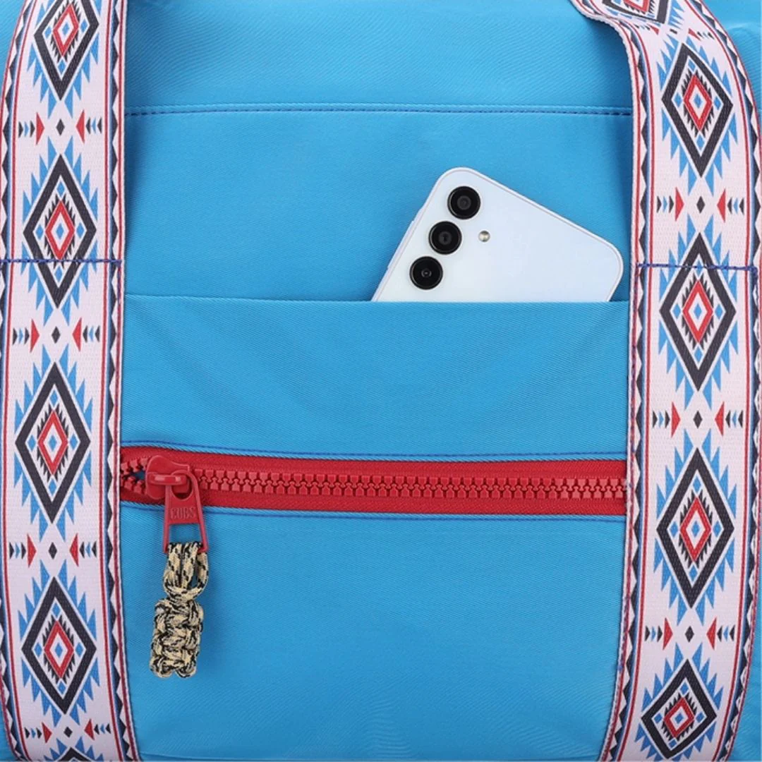 Cyan Blue Weekender Duffel Bag 63 L - Image 4