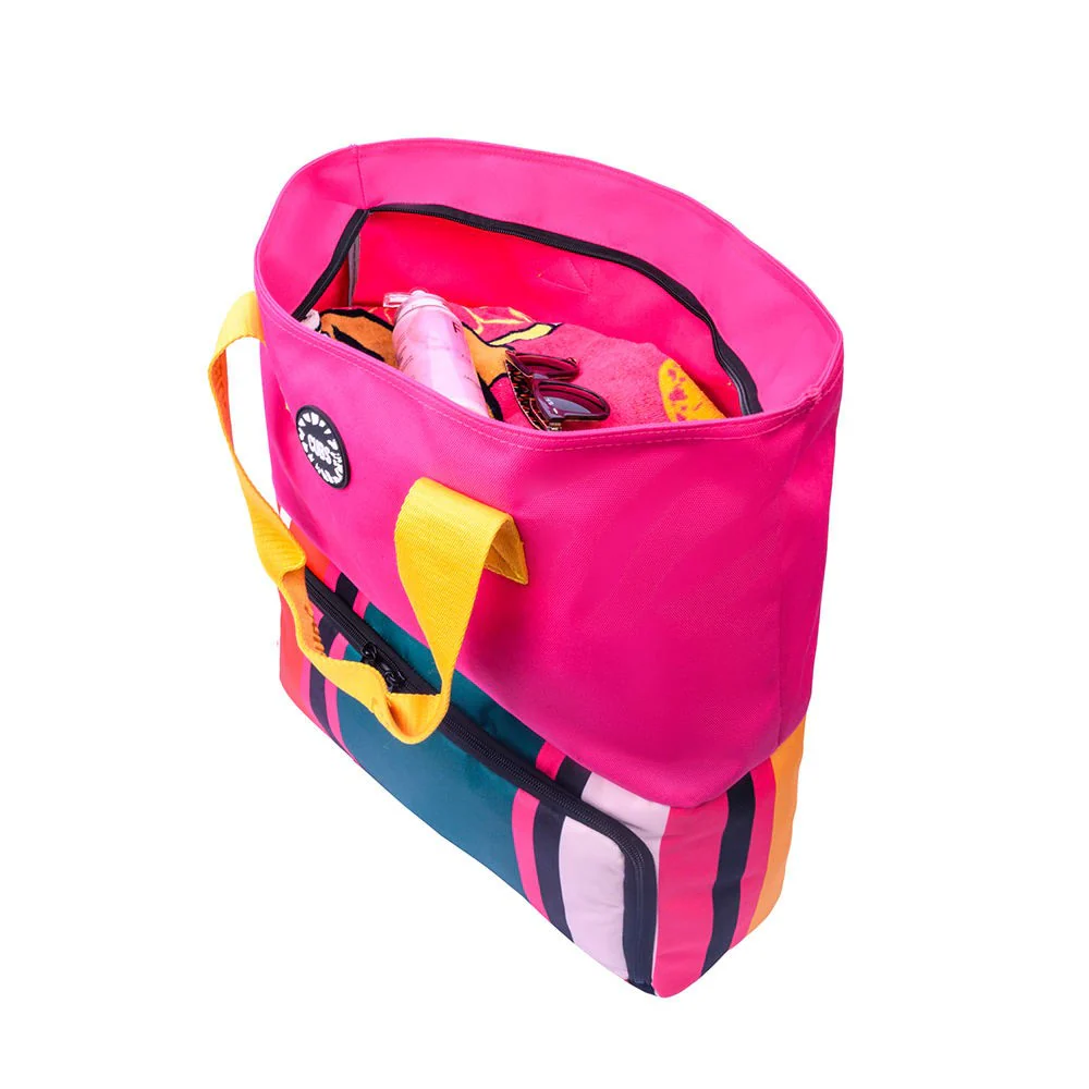Fushia Stripes Tote/Cooler - Image 5