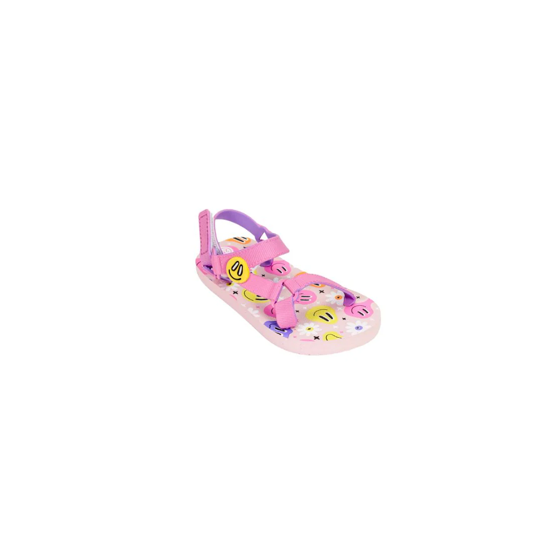 Pink Smiles and flowers Baby Girl Sling Sandals - Image 2