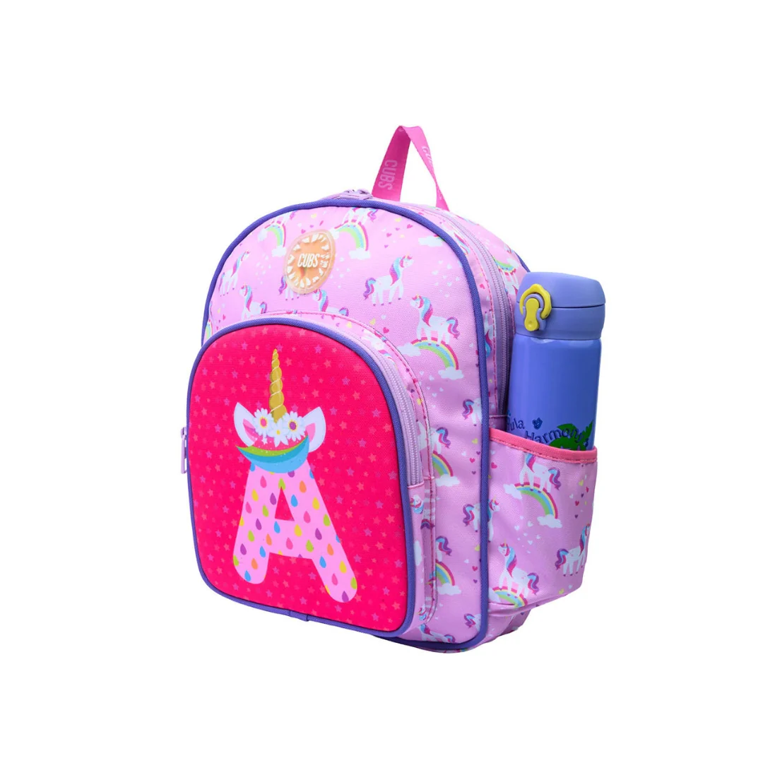Pink Unicorn Letter A Nursery Backpack - Image 2