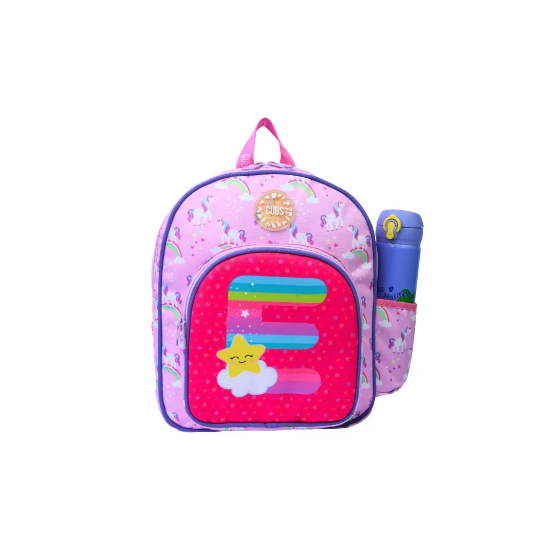 Pink Unicorn Letter E Nursery Backpack