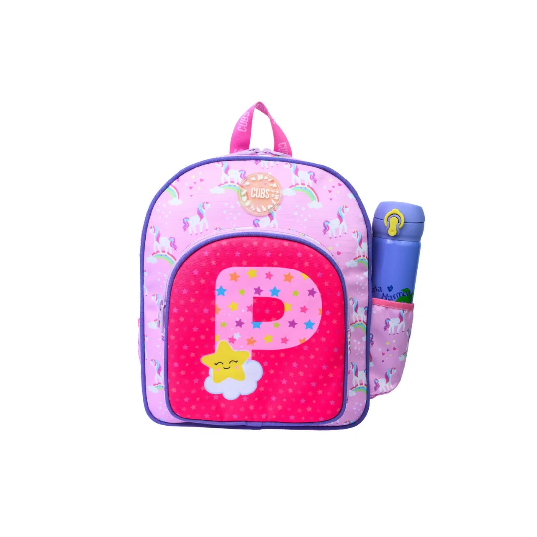 Pink Unicorn Letter P Nursery Backpack