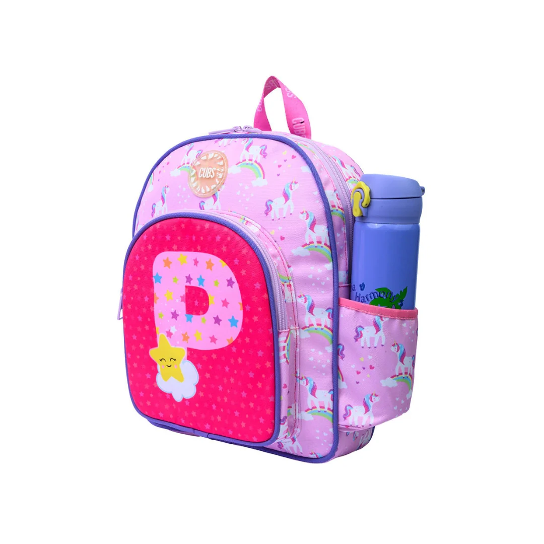 Pink Unicorn Letter P Nursery Backpack - Image 2