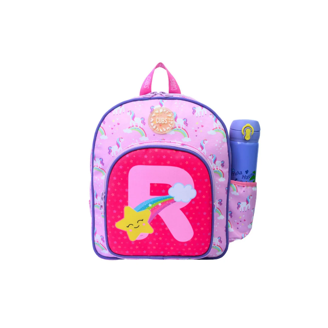 Pink Unicorn Letter R Nursery Backpack