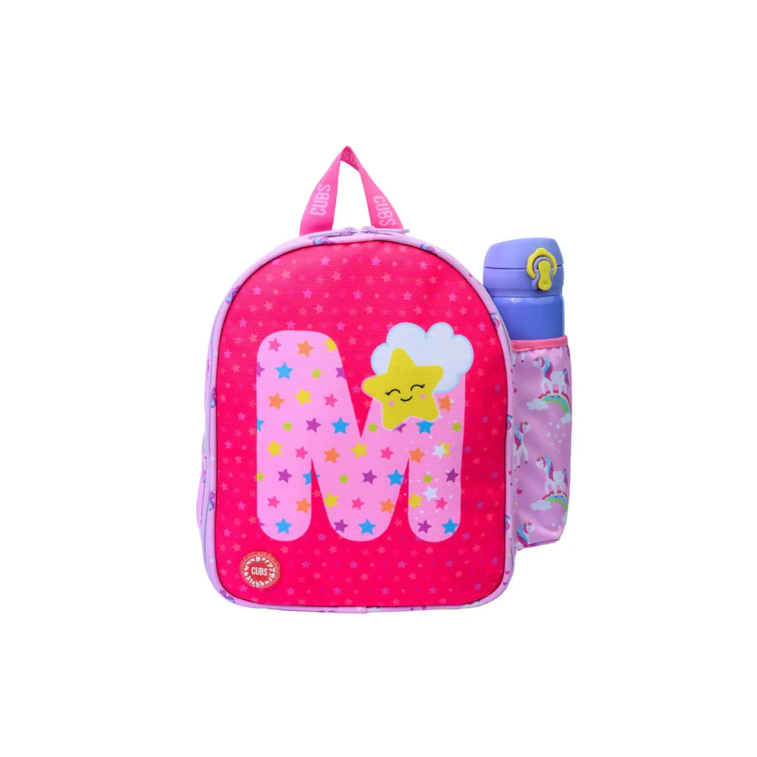 Pink Unicorn Letter M  Nursery Lunch Backpack