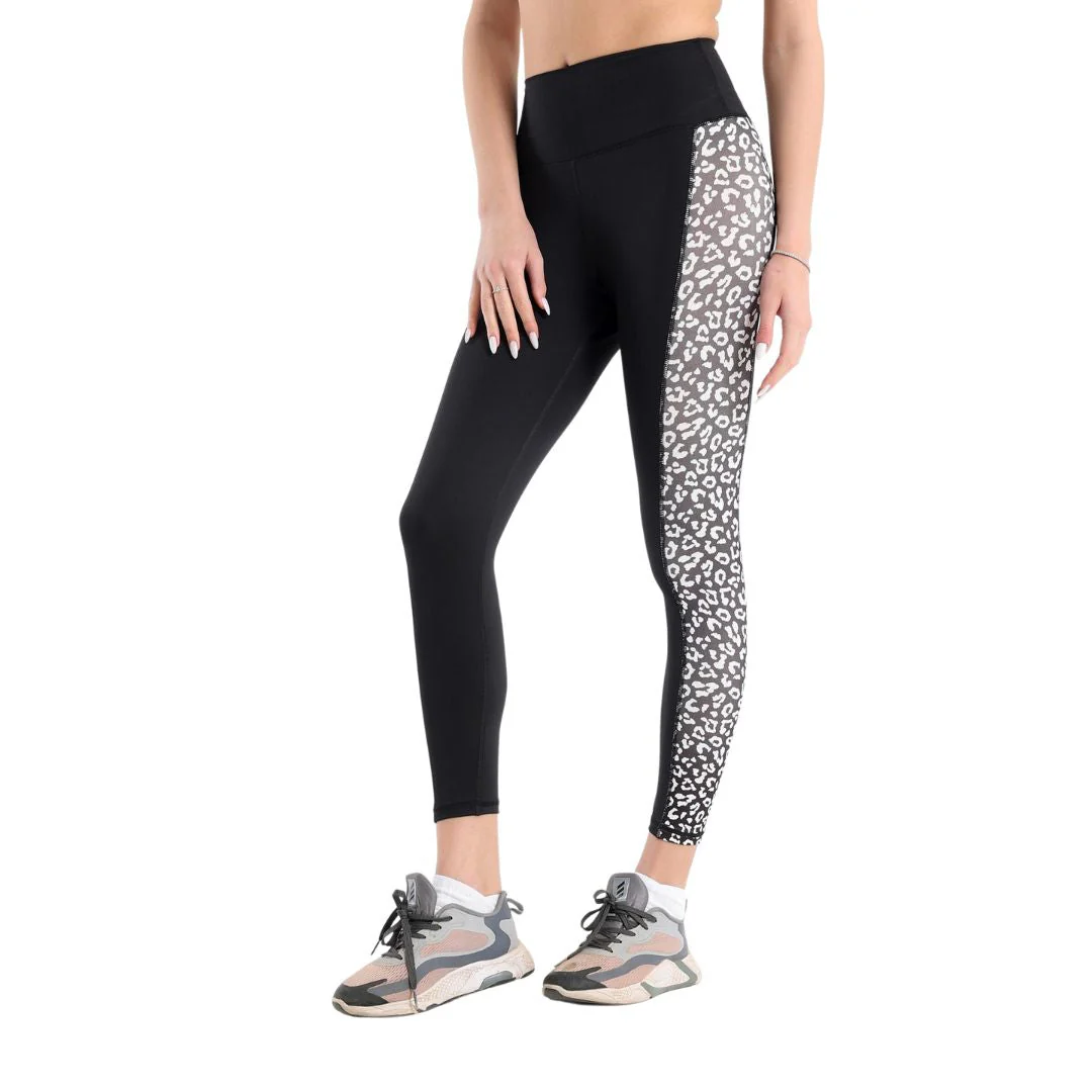 Side-panel leopard printed leggings