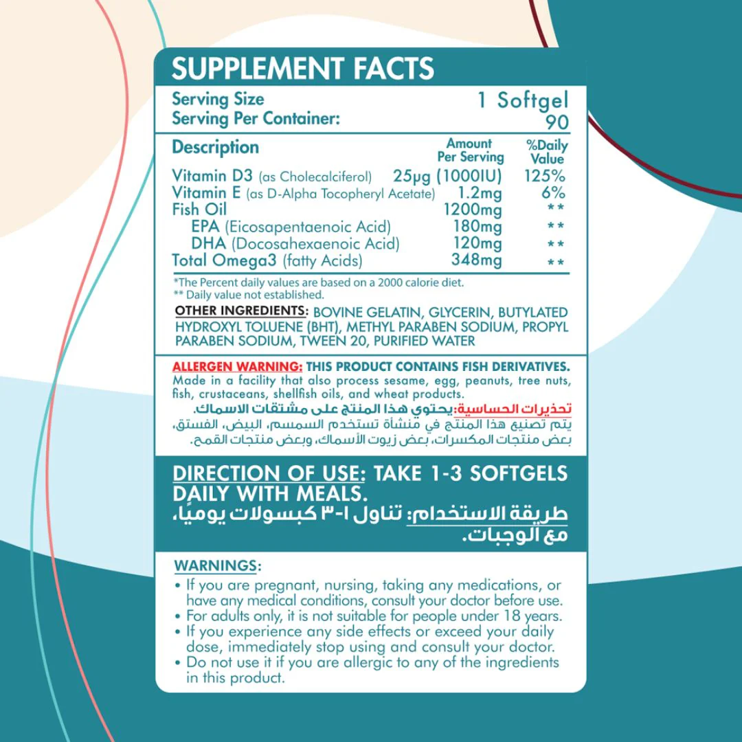 Perfect Omega-3 With Vitamin D3 - 90 Serv. - 90 Capsules - Image 3