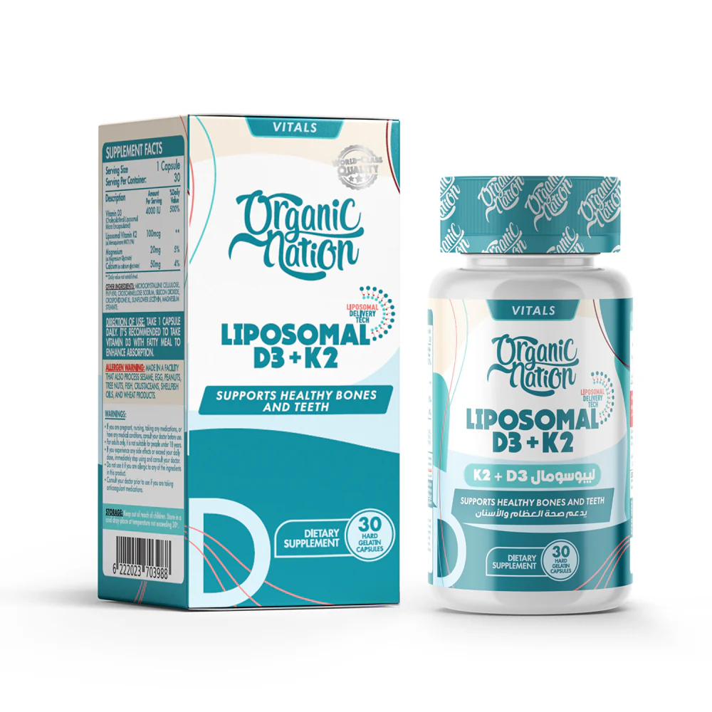 Organic Nation Liposomal D3 + K2 – 30 Capsules