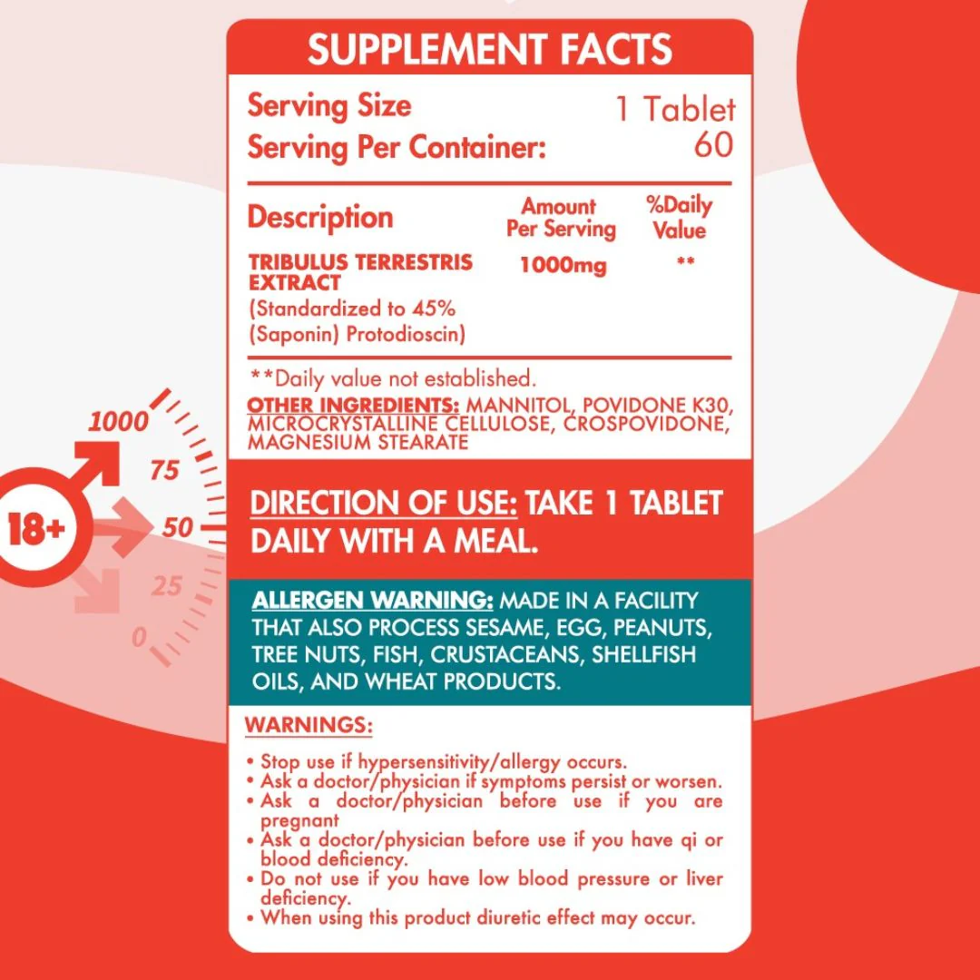 Tribulus 1000 Mg - 60 Serv. - 60 Coated Tablets - Image 3