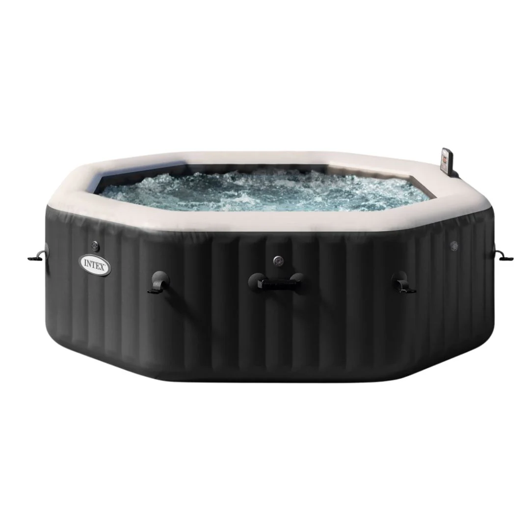 6-Person Onyx Black Octagon Combo Spa Set