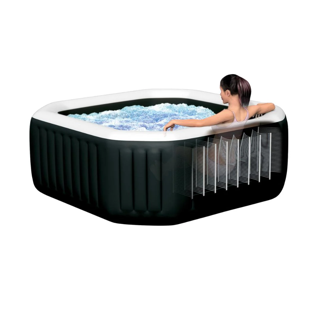 6-Person Onyx Black Octagon Combo Spa Set - Image 4