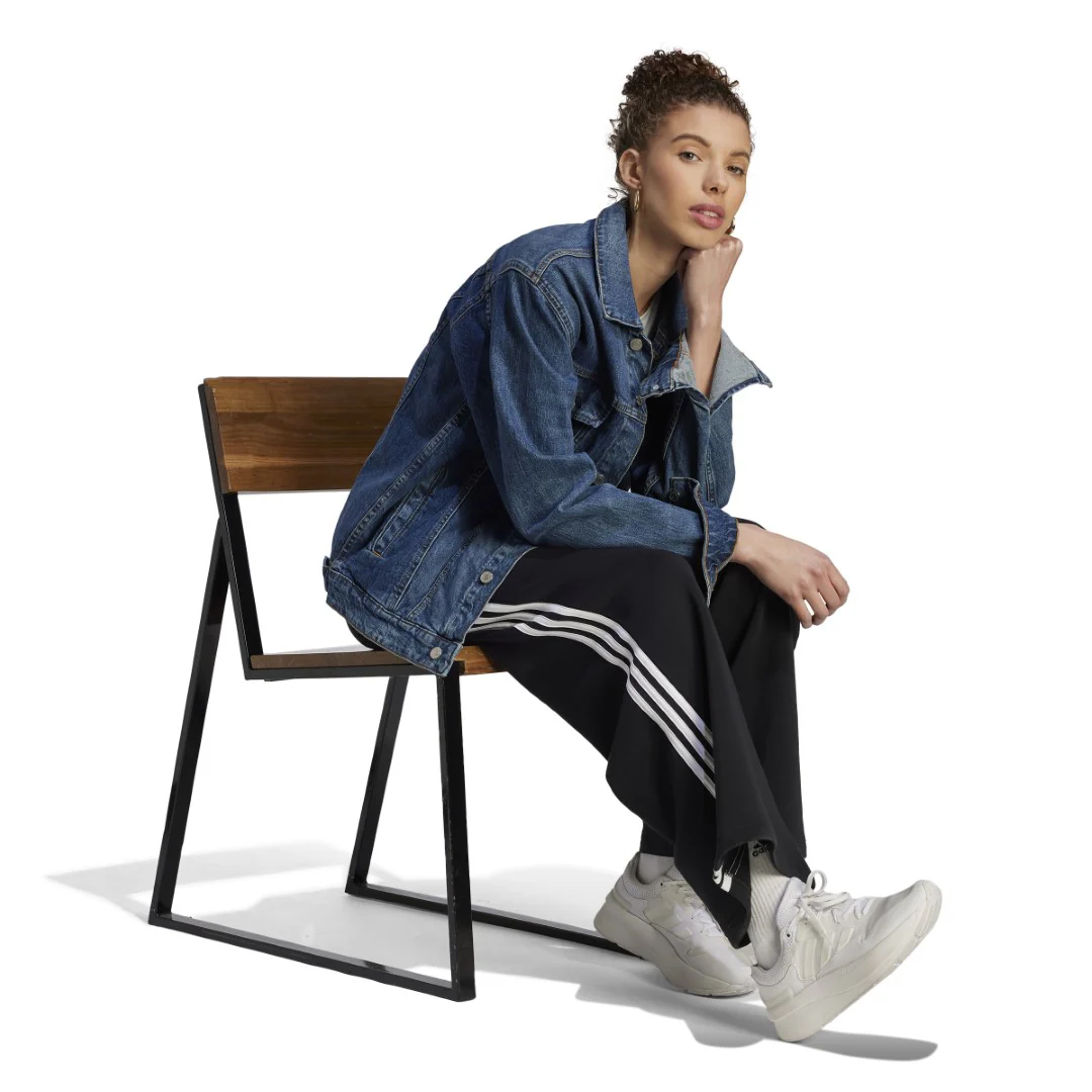 Essentials 3-Stripes French Terry Wide Joggers - Image 4